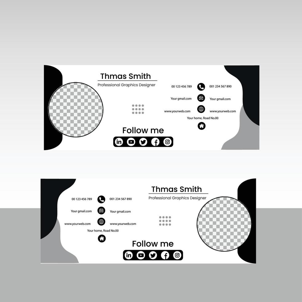 email signature template vector