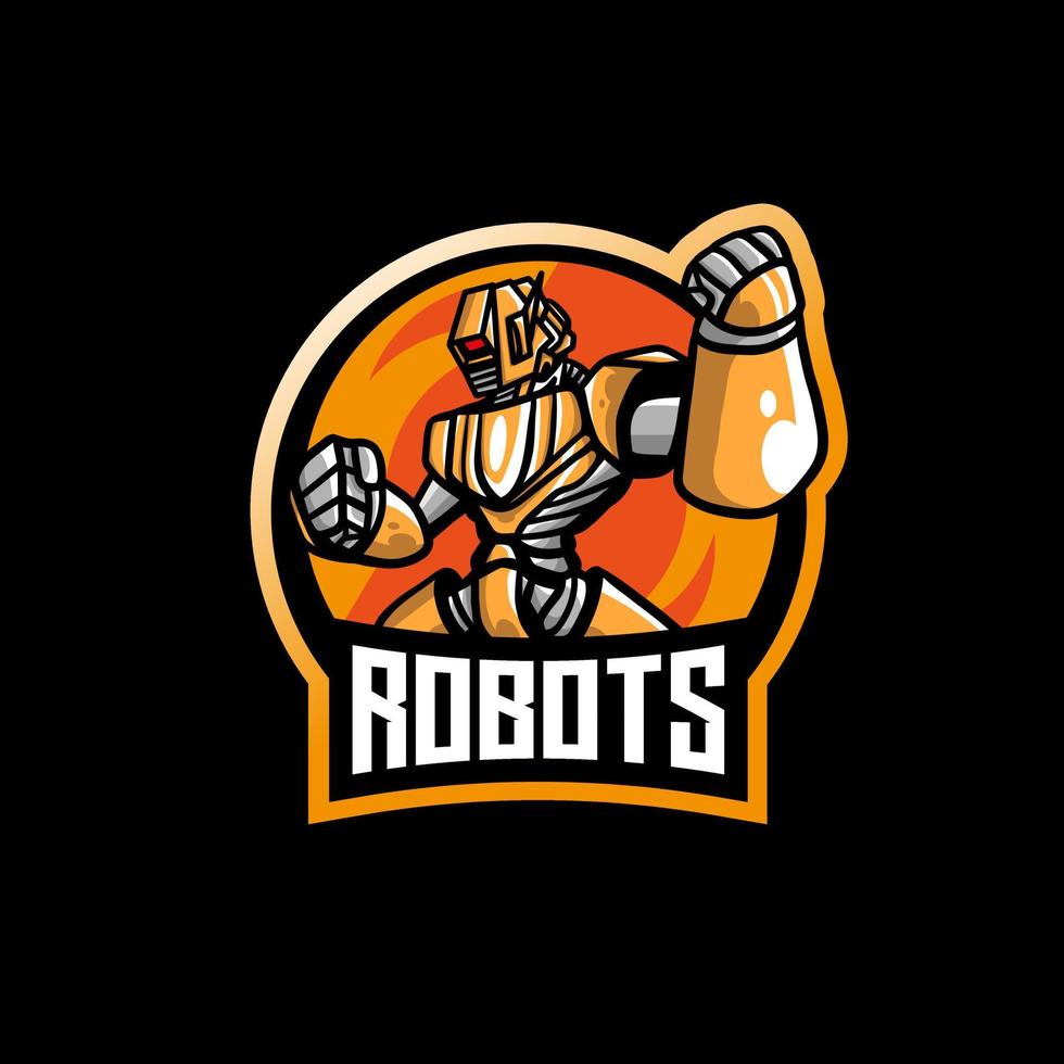 Robot Esport Mascot Logo Illustration vector