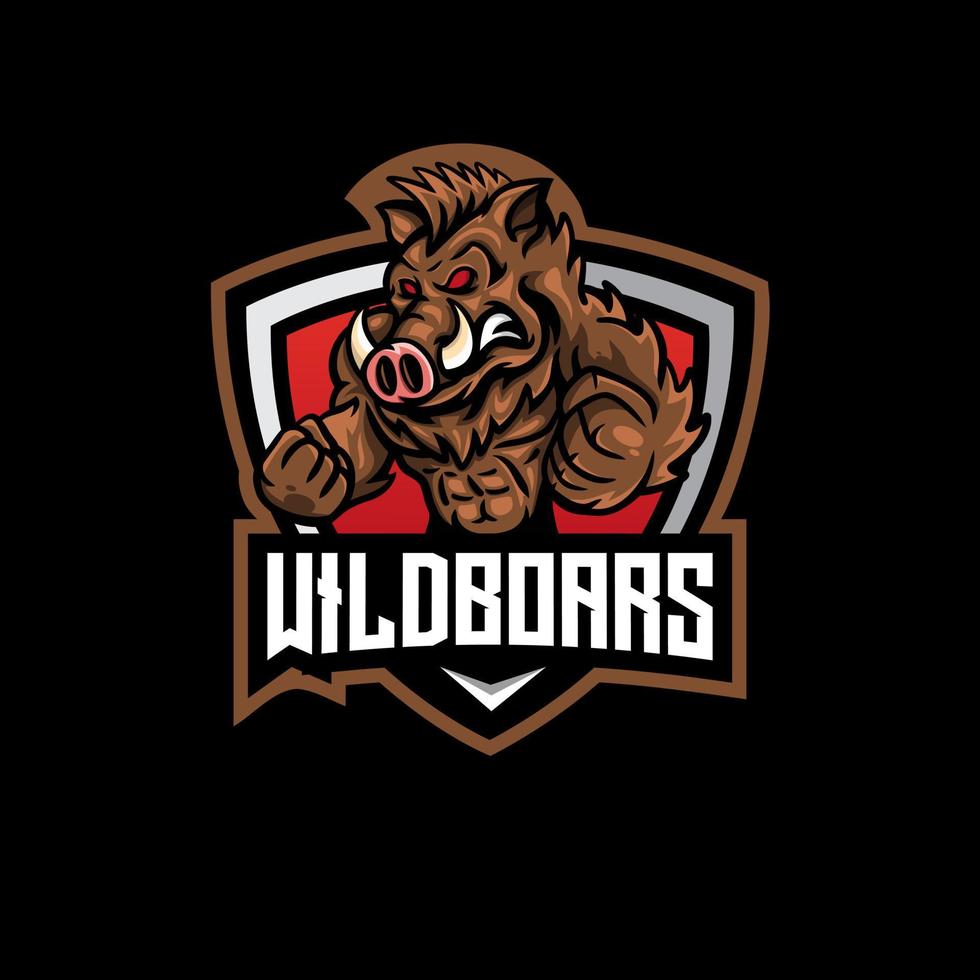 Boar Esport Mascot Logo Illustration vector