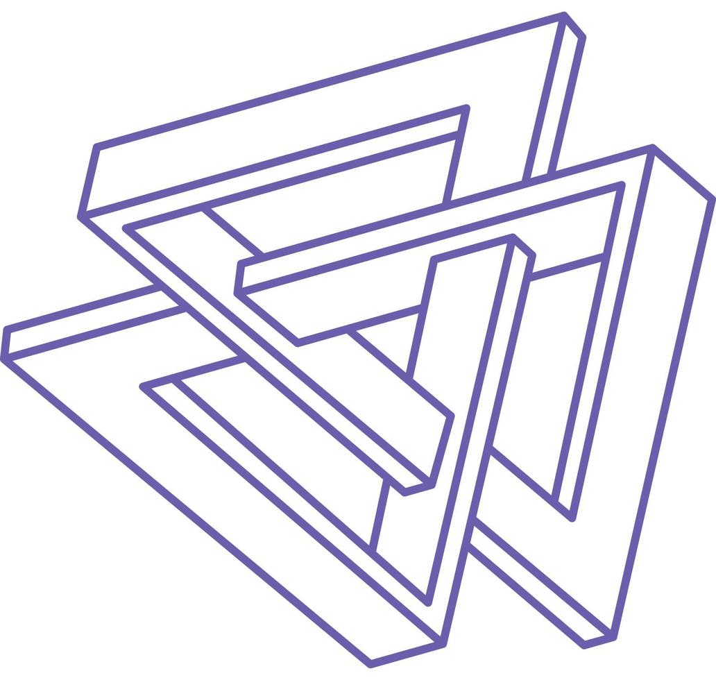 Impossible shape, optical illusion, vector. Optical art objects. Logo. Geometric figure. vector