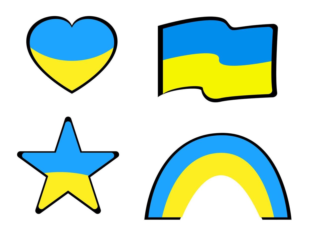 Vector elements in the colors of the Ukrainian flag