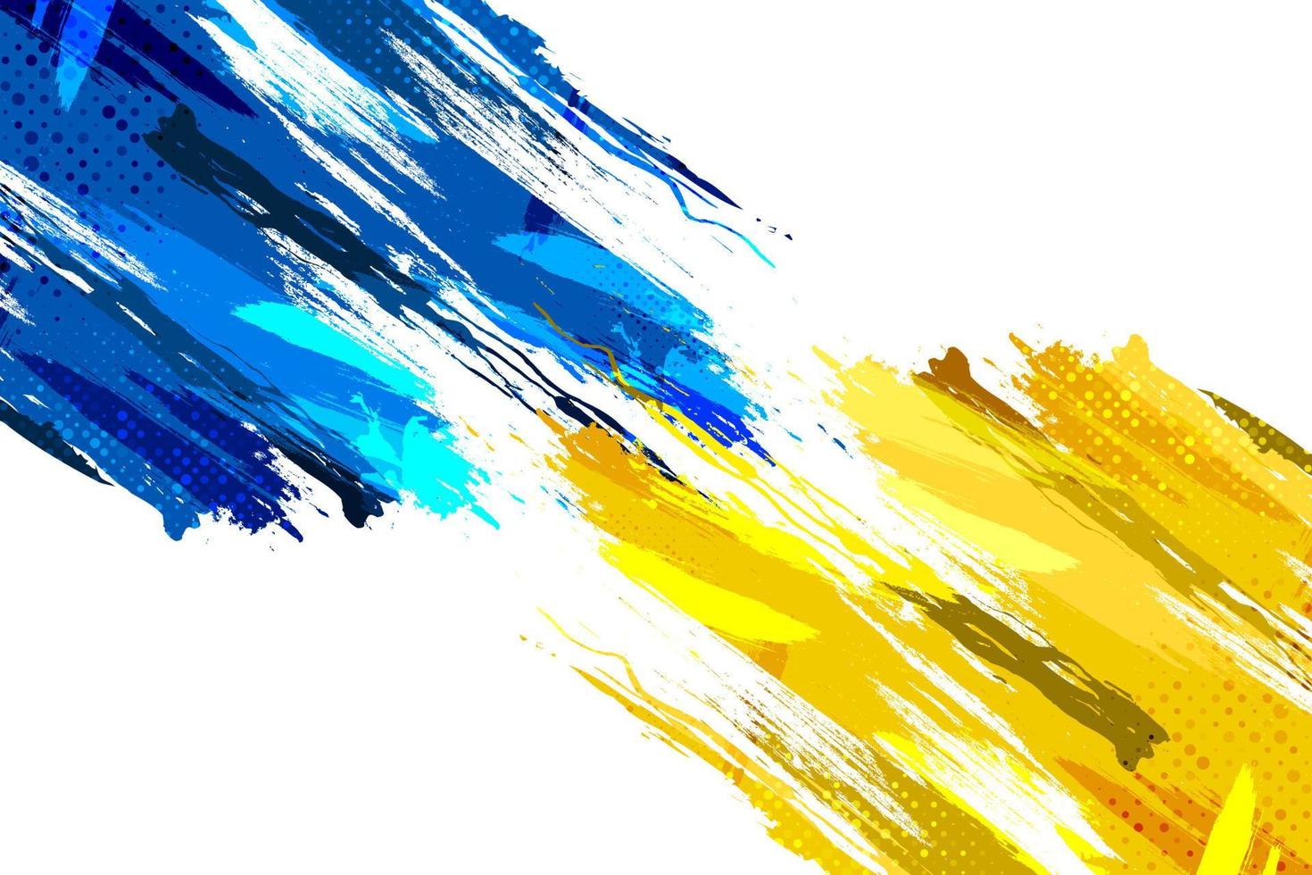 Ukraine Background with Brush Style and Halftone Effect. Ukraine Flag with Grunge and Brush Concept Isolated on White Background vector