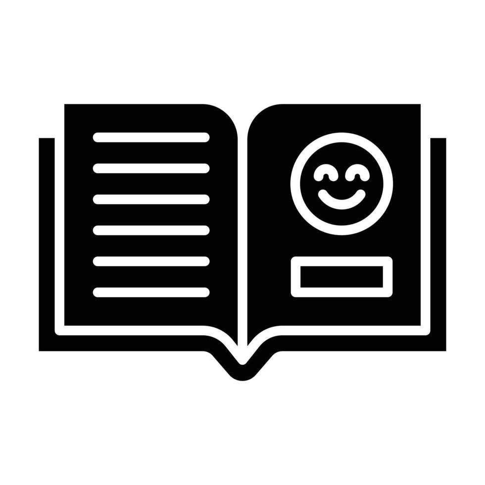 icono de glifo de libro vector