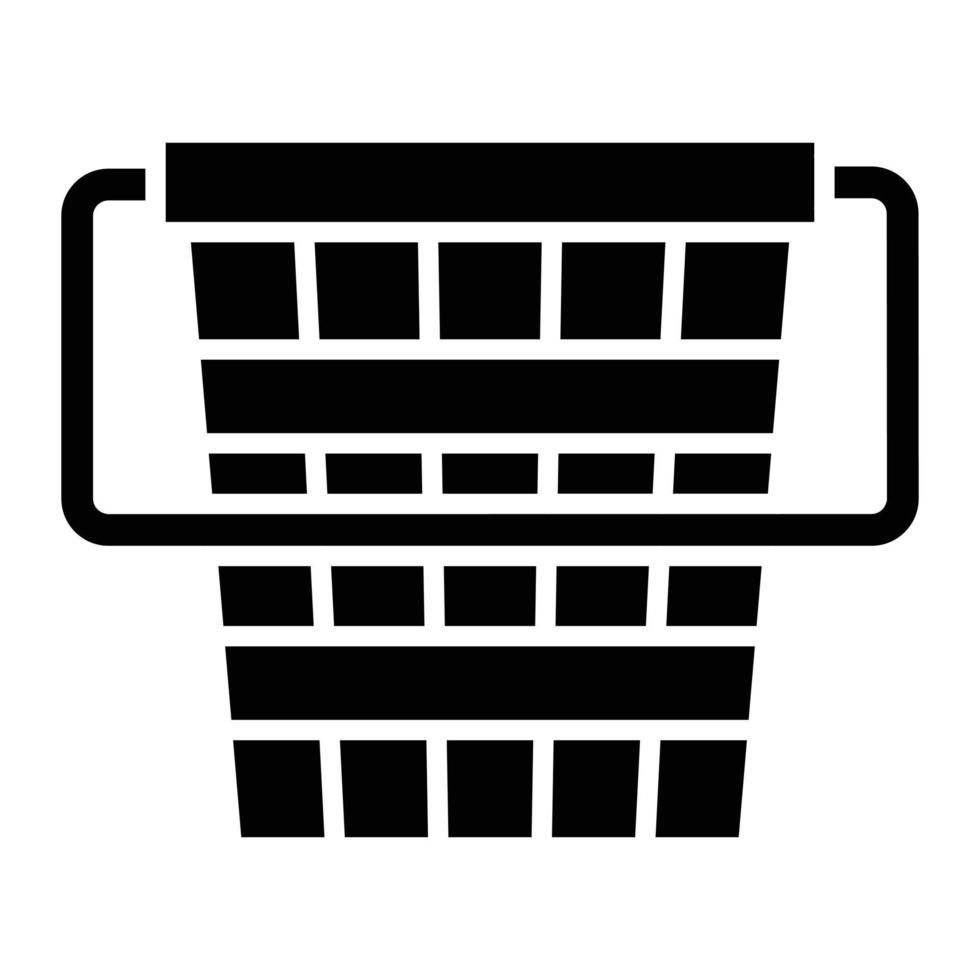 Wood Bucket Glyph Icon vector