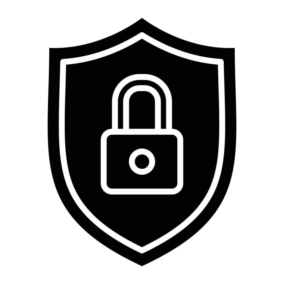 Security Shield Glyph Icon vector