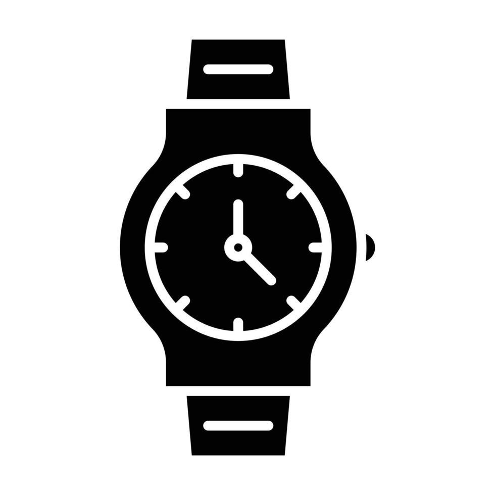 icono de glifo de reloj de pulsera vector