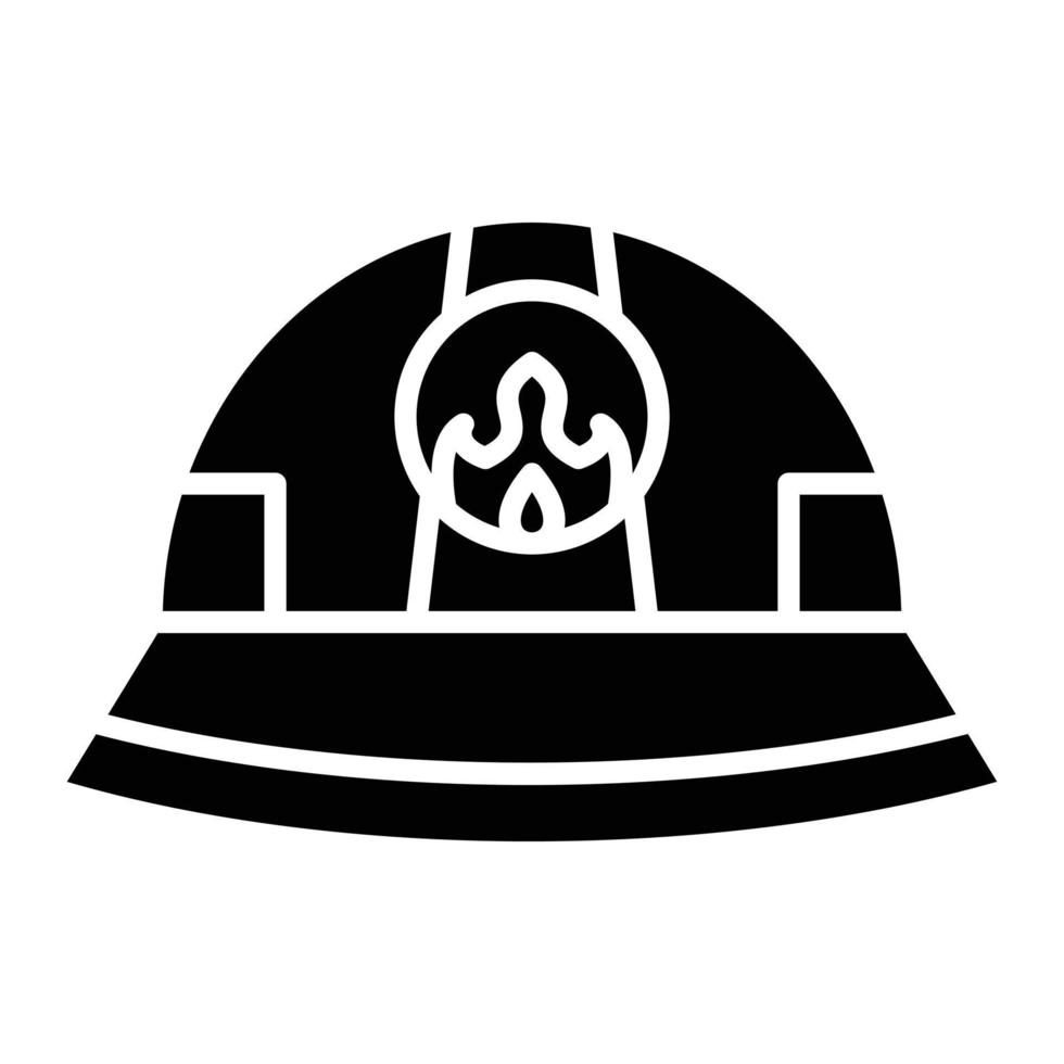 Firefighter Helmet Glyph Icon vector