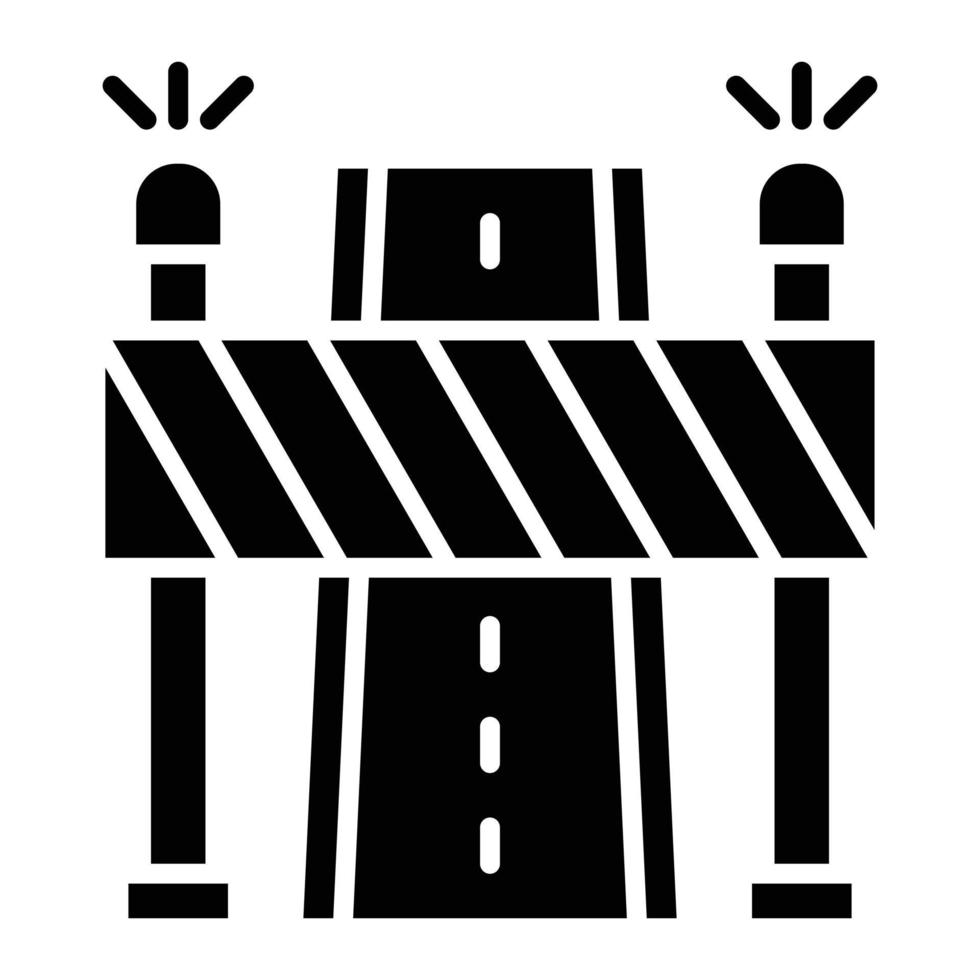 Road Block Glyph Icon vector