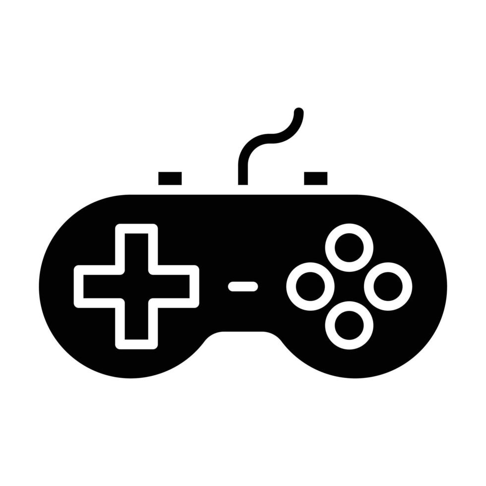 icono de glifo de controlador de juego vector