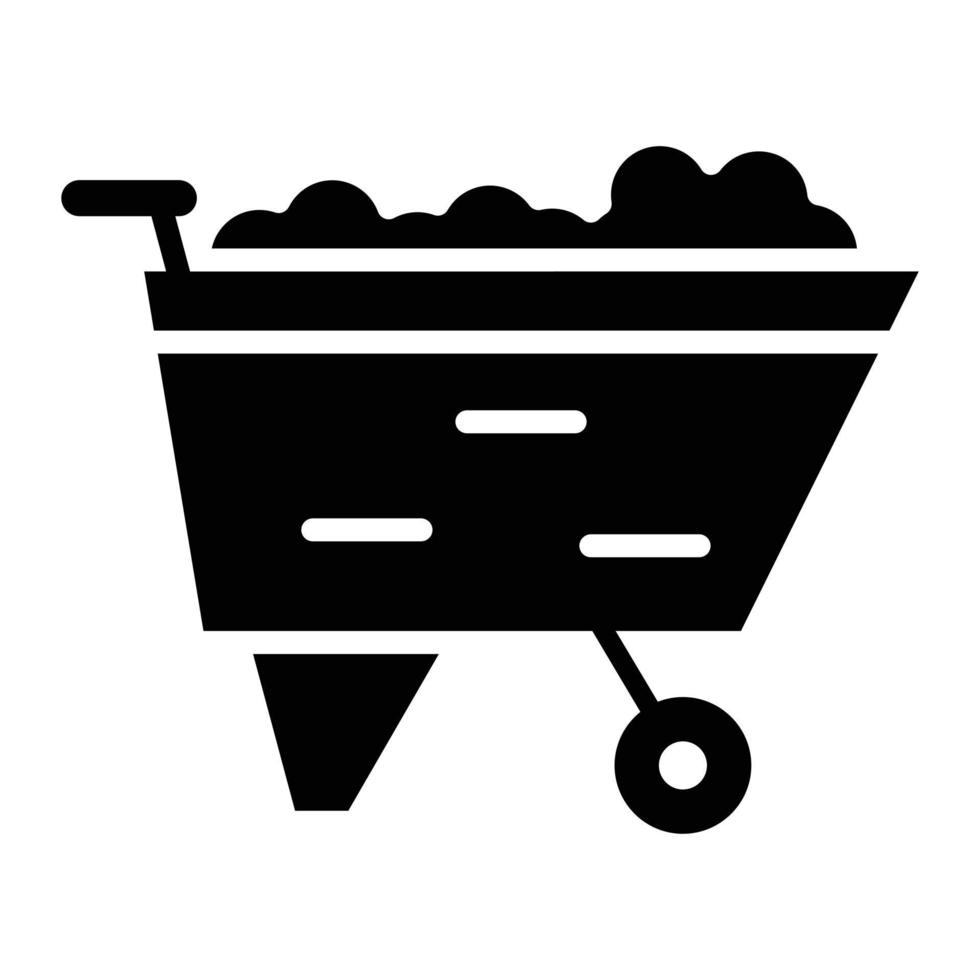 Wheelbarrow Glyph Icon vector