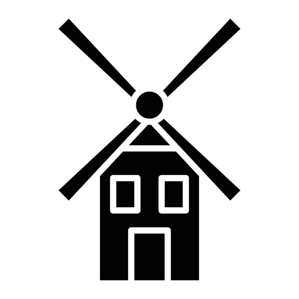 Windmill Glyph Icon vector
