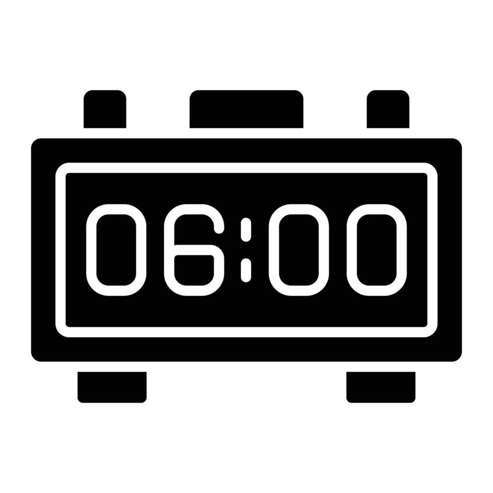Digital Clock Glyph Icon vector