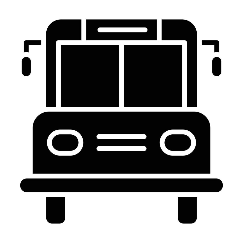 School Bus Glyph Icon vector