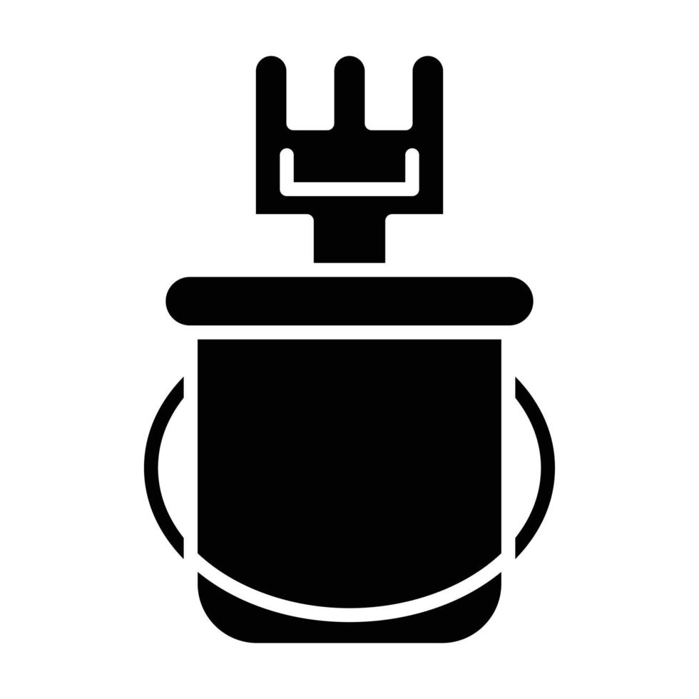 Sand Bucket Glyph Icon vector