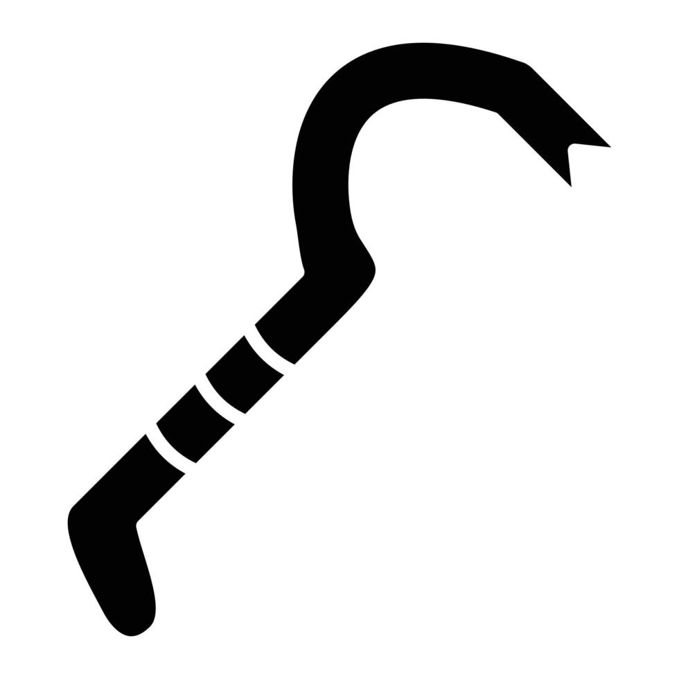 Crowbar Glyph Icon vector