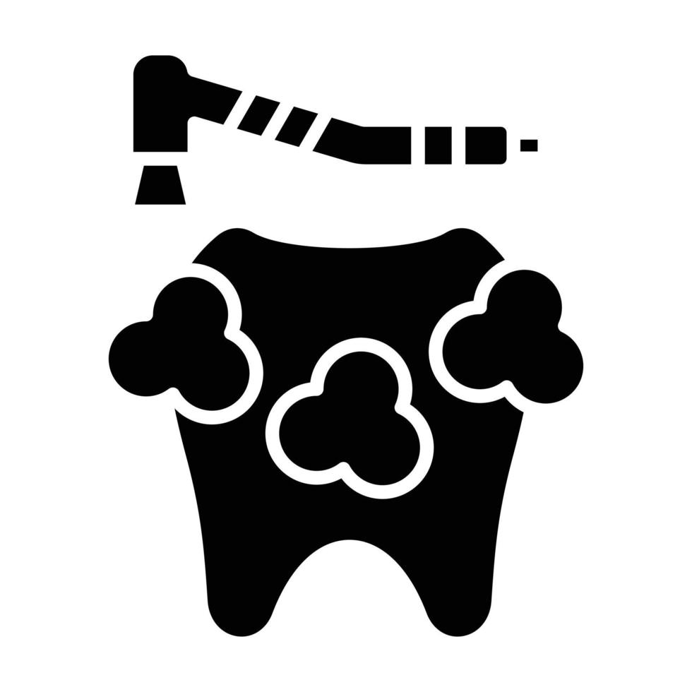 Dental Cleaning Glyph Icon vector