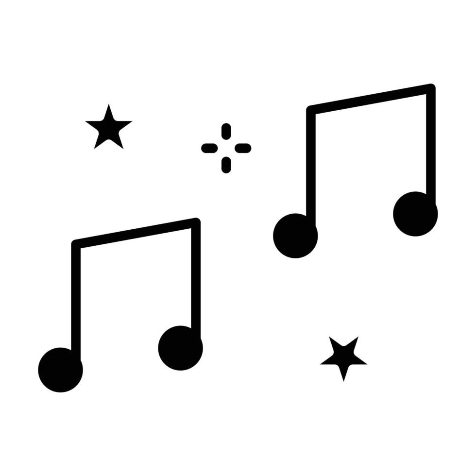 icono de glifo de nota musical vector