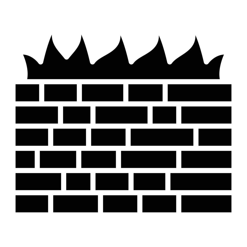 icono de glifo de firewall de computadora vector