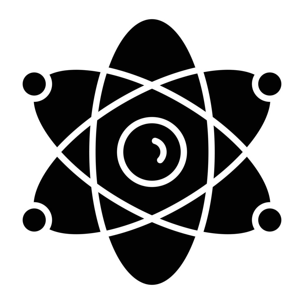 Atom Glyph Icon vector