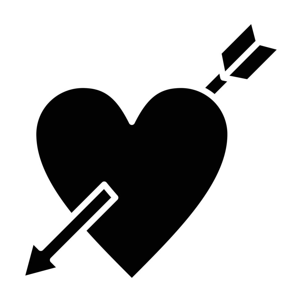 Heart Arrow Glyph Icon vector