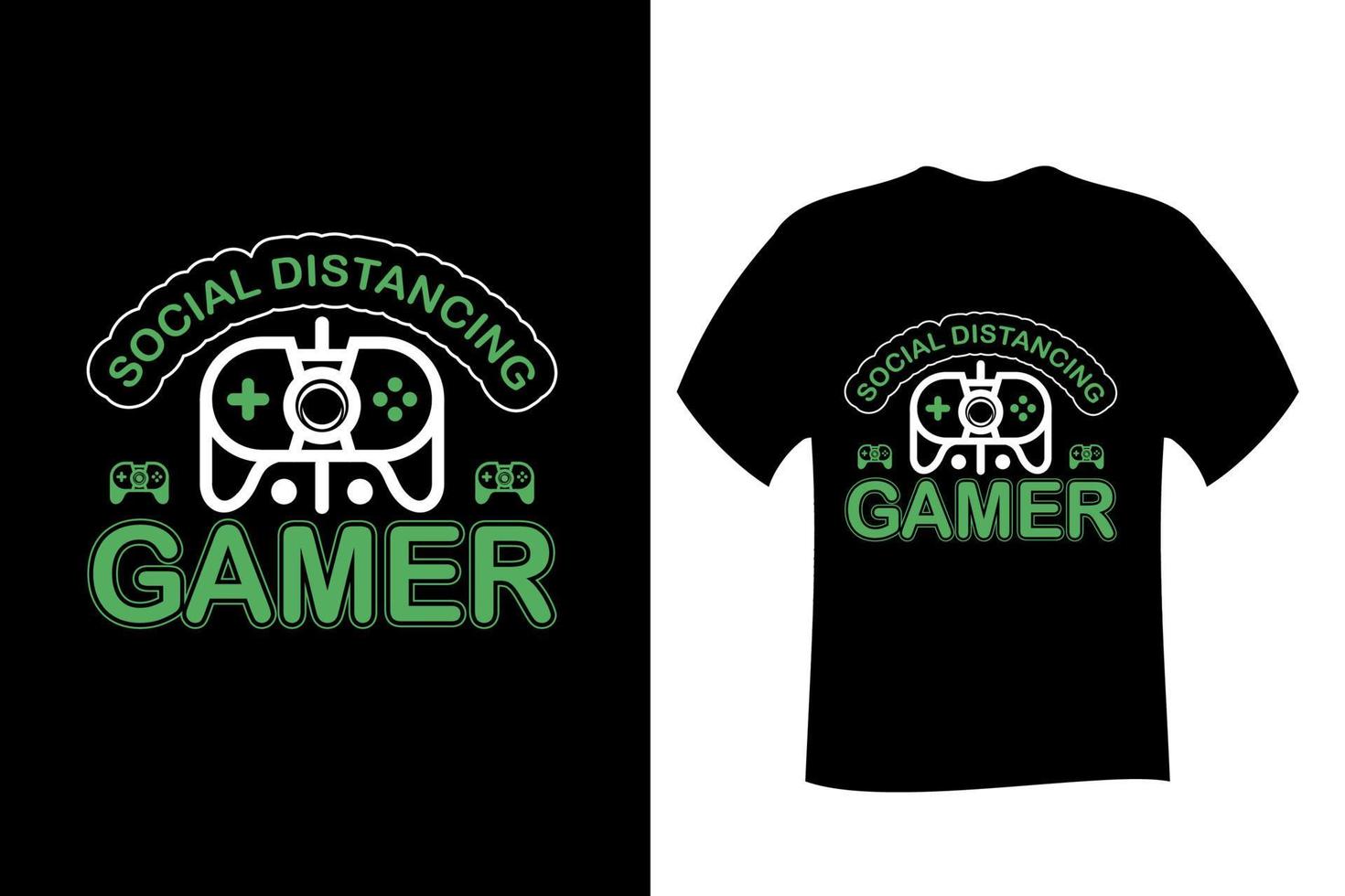 Social Distancing Gamer T Shirt Design vector