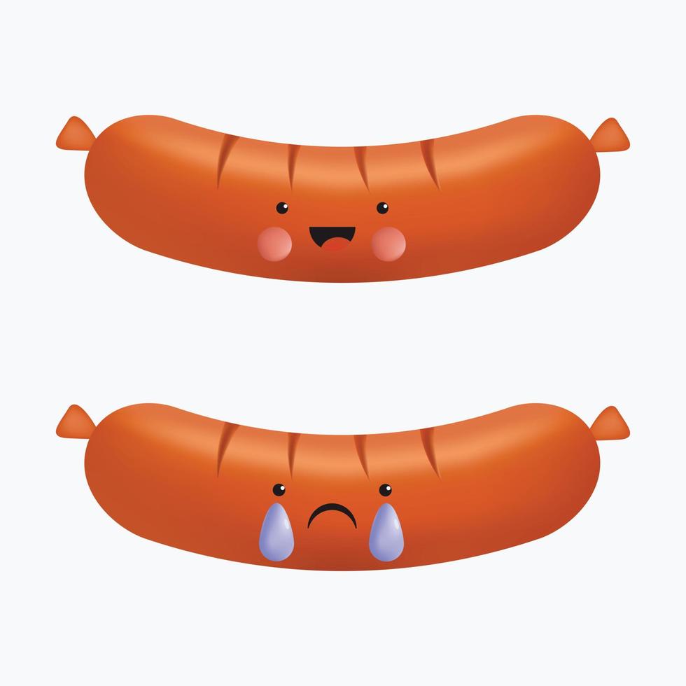 Sausage illustration with cartoon style vector