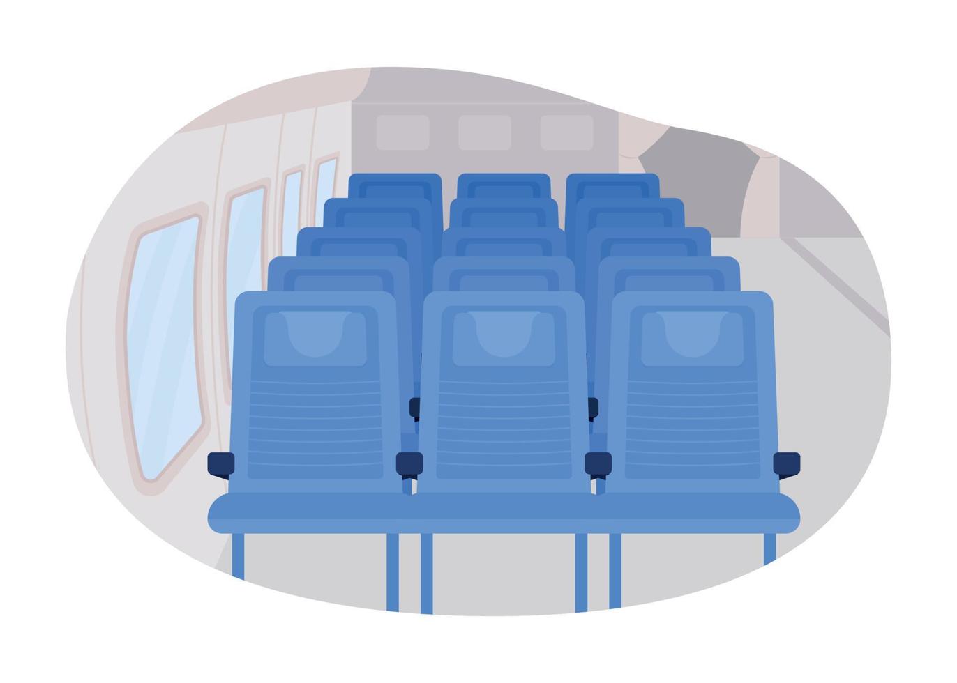 Plane interior 2D vector isolated illustration