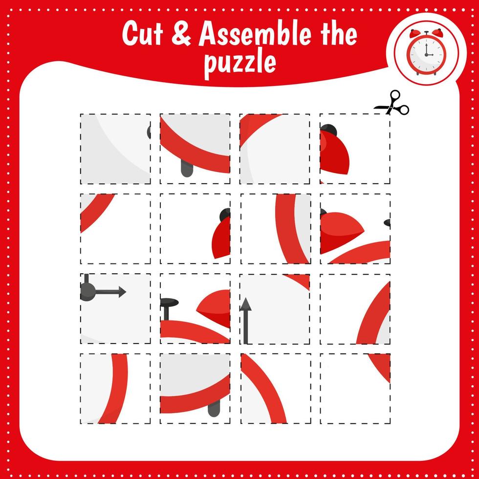 Education paper game for children. Use scissors and glue to create the image. vector