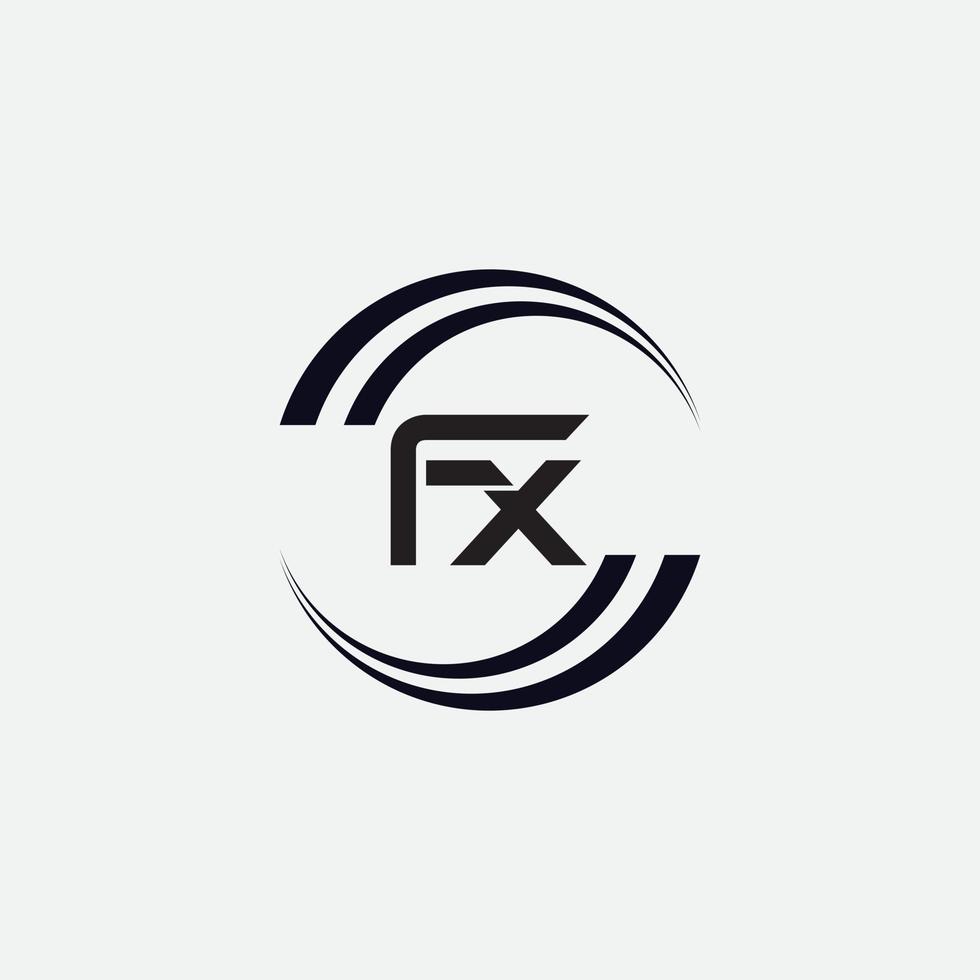 diseño de logotipo de letra fx vector