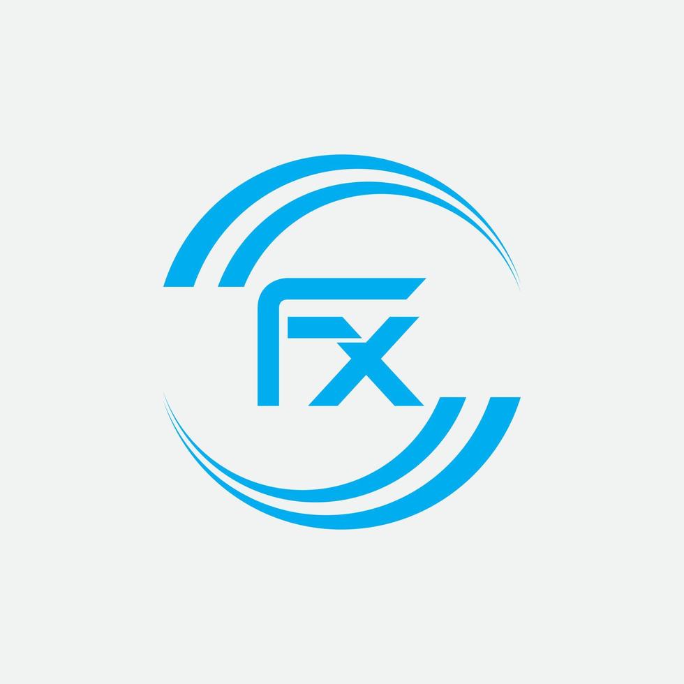 FX letter logo design vector