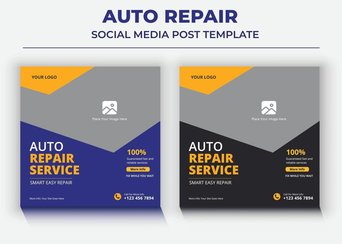 Auto Repair Services social media post and flyer vector