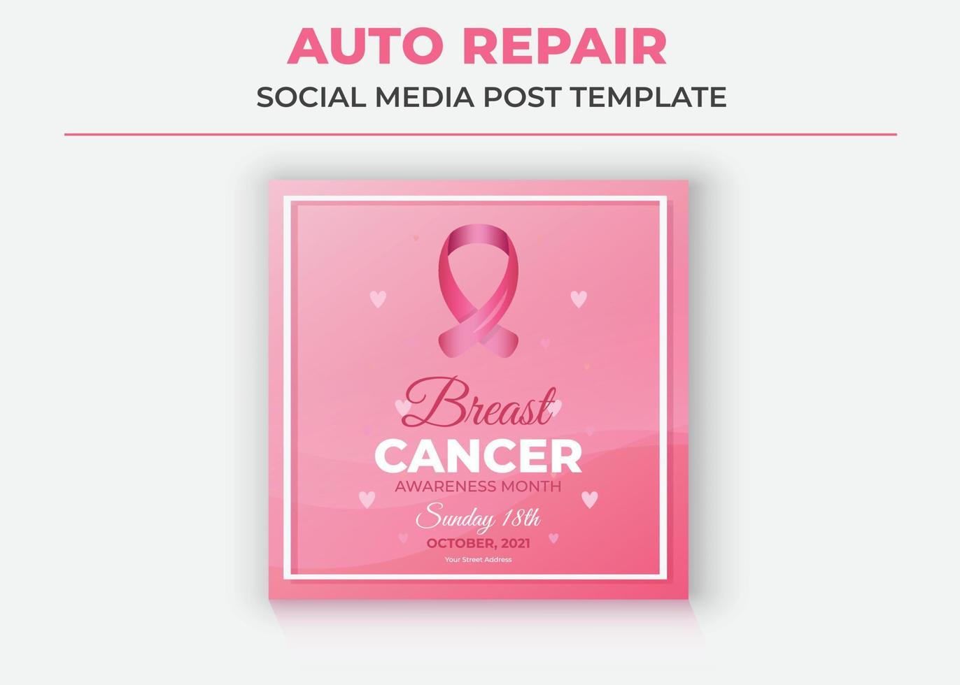 Support Group social media, Cancer Support Group Social Media Template, Breast Cancer Awareness Month vector