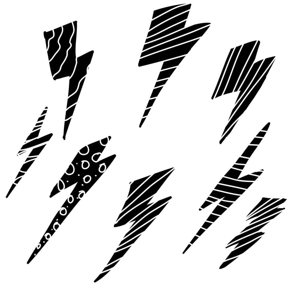 thunder doodle illustration vector handdrawn cartoon style