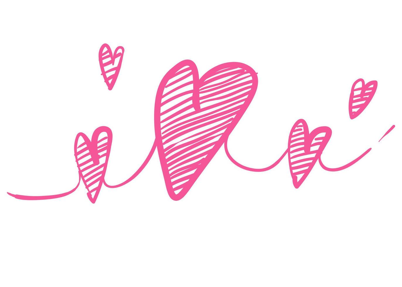 linked love with thin line handdrawn doodle style illustration vector