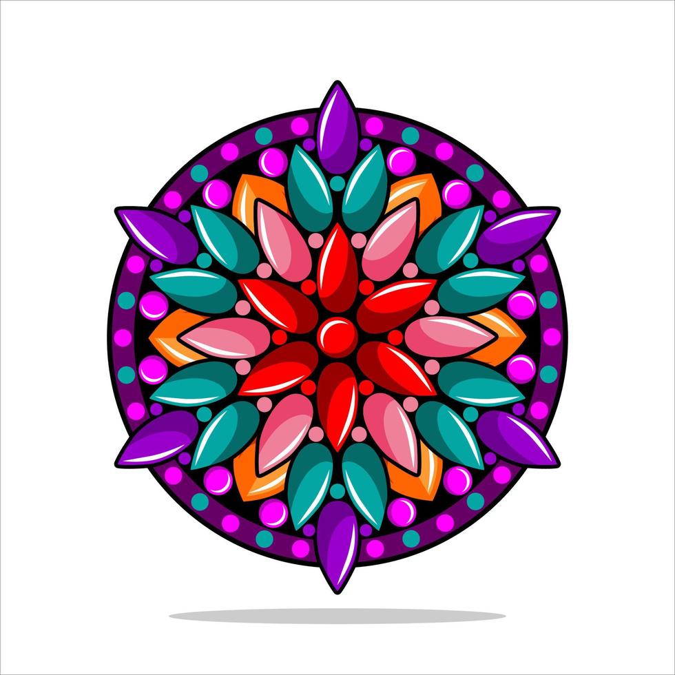 Modern mandala art vector design with a beautiful mix of colors Free Vector