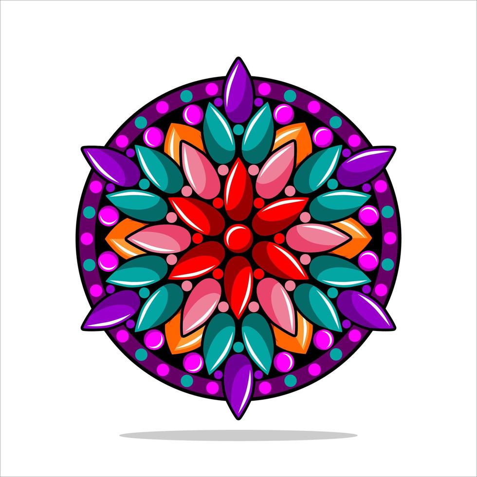 diseño de vector de arte mandala moderno con una hermosa mezcla de colores vector gratis