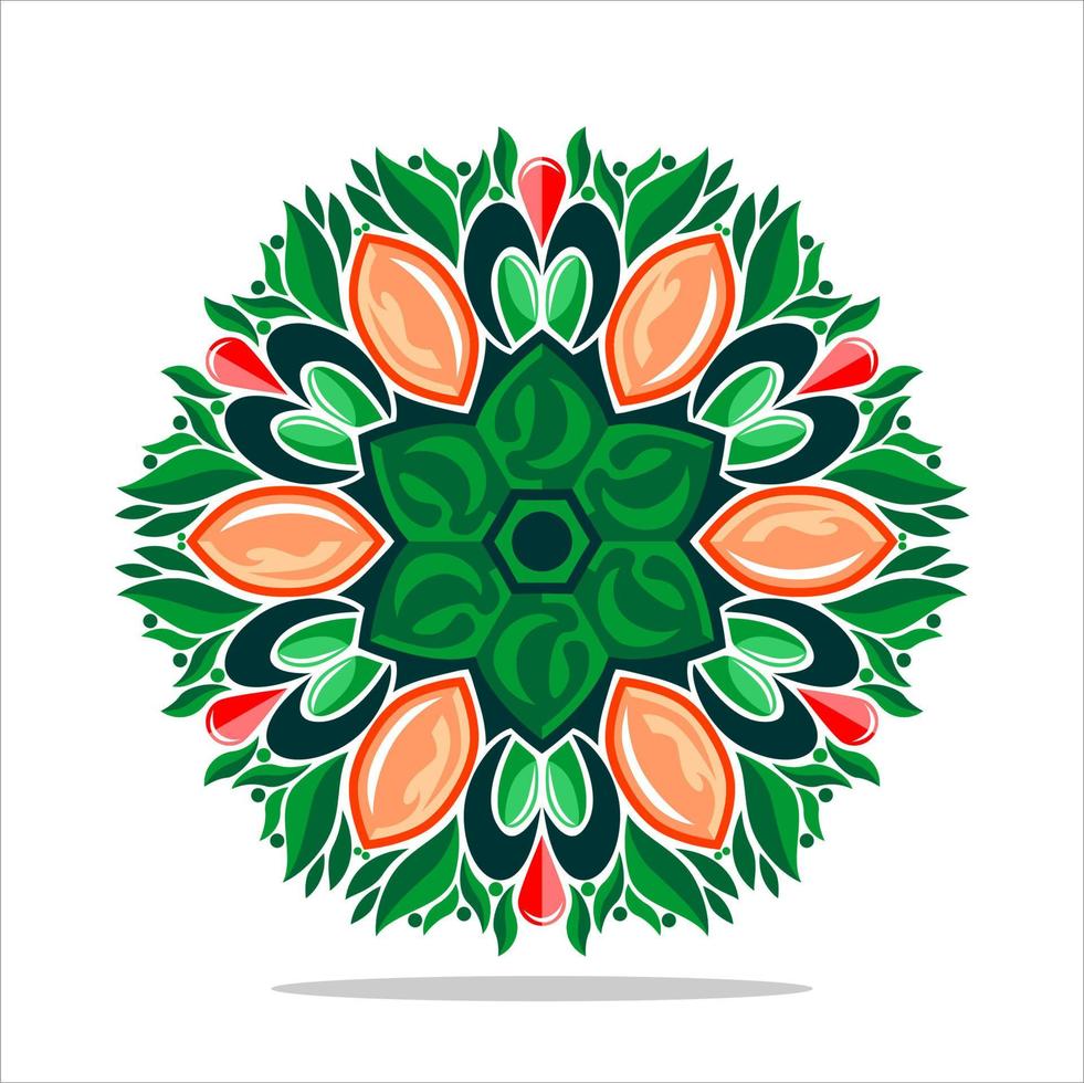 diseño de vector de arte mandala moderno con una hermosa mezcla de colores vector gratis