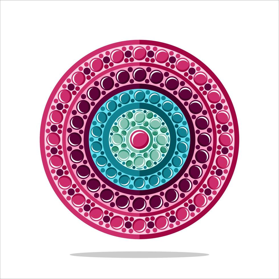 Modern mandala art vector design with a beautiful mix of colors Free Vector