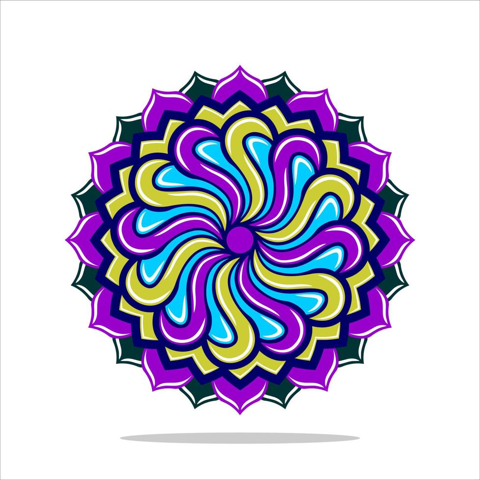 Modern mandala art vector design with a beautiful mix of colors Free Vector