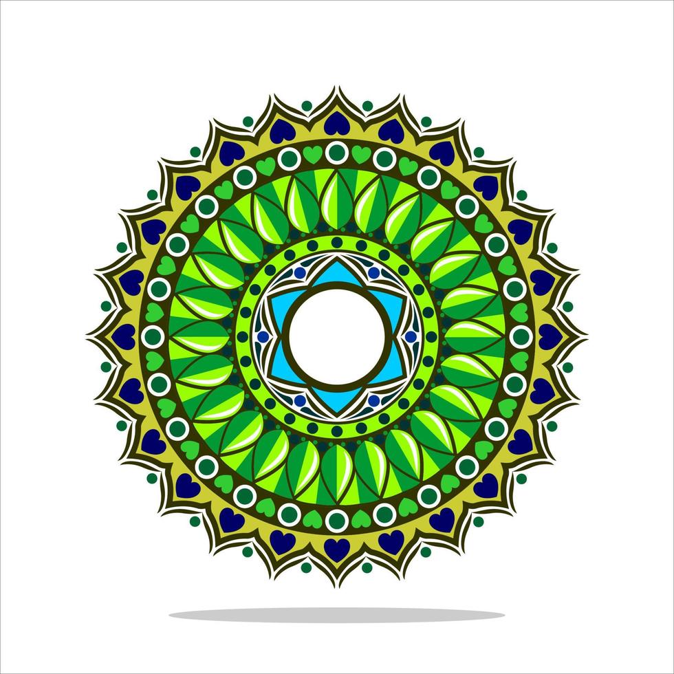 diseño de vector de arte mandala moderno con una hermosa mezcla de colores vector gratis