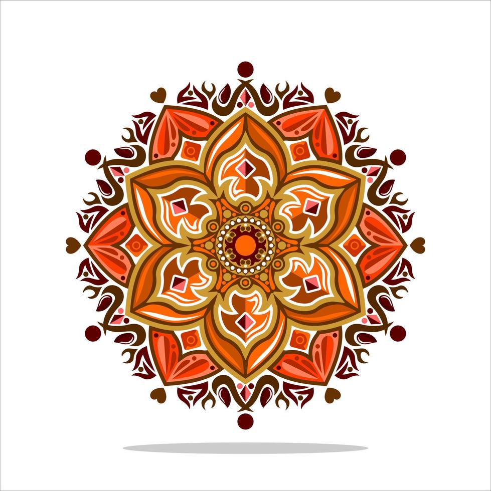 Modern mandala art vector design with a beautiful mix of colors Free Vector