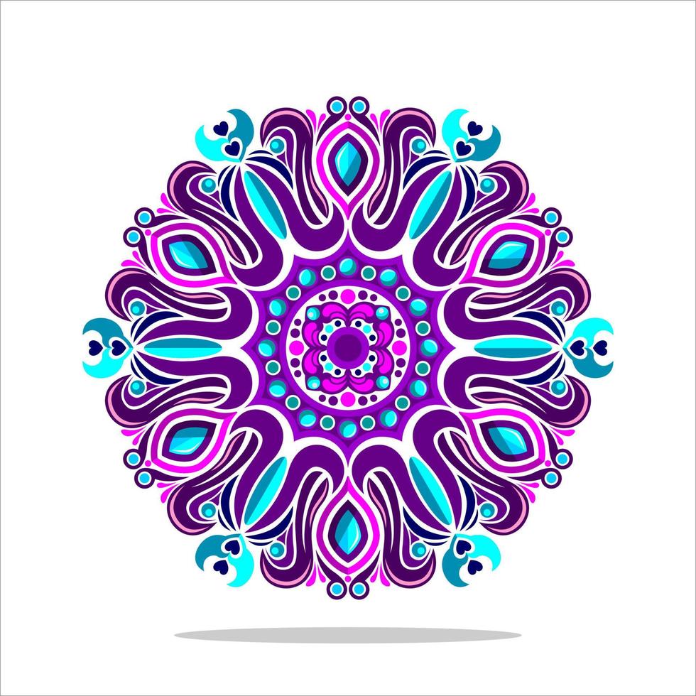 diseño de vector de arte mandala moderno con una hermosa mezcla de colores vector gratis