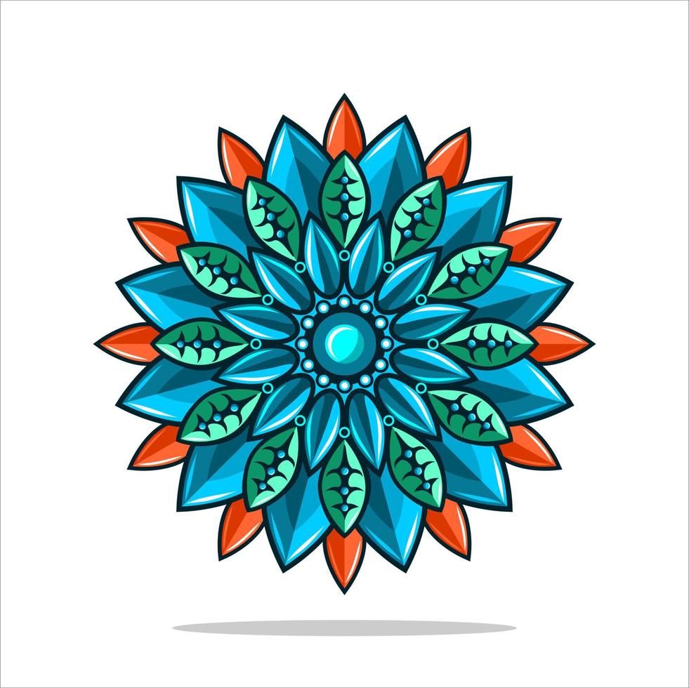 diseño de vector de arte mandala moderno con una hermosa mezcla de colores vector gratis