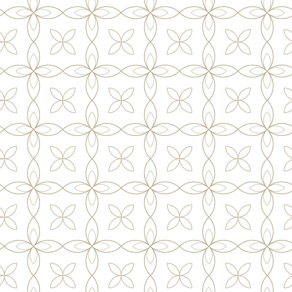 Modern vector seamless illustration. Linear gold pattern on a white background. Ornamental pattern for leaflets, printing, wallpaper, backgrounds