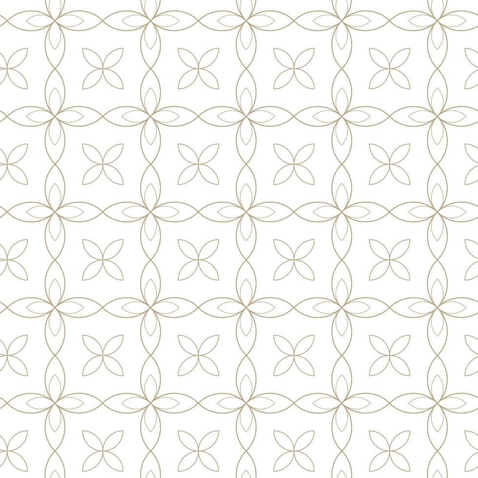 Modern vector seamless illustration. Linear gold pattern on a white background. Ornamental pattern for leaflets, printing, wallpaper, backgrounds