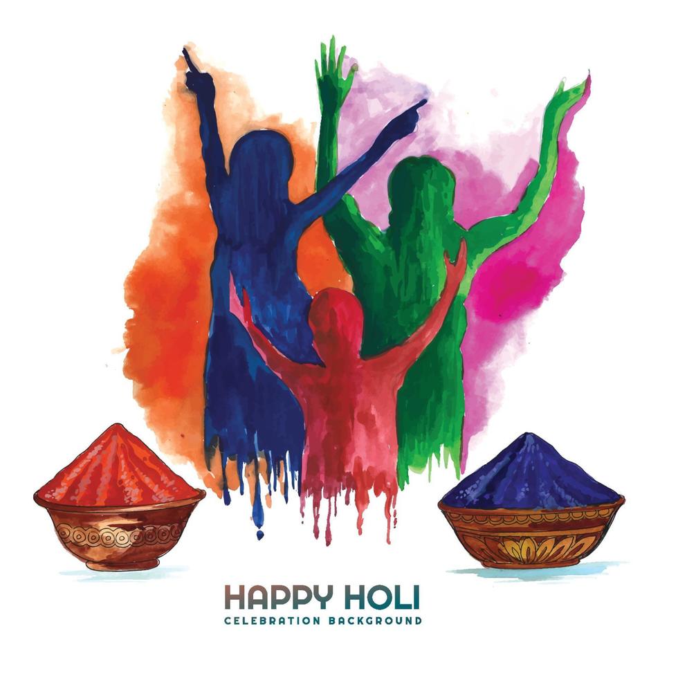 Celebration of indian festival happy holi card holiday background vector