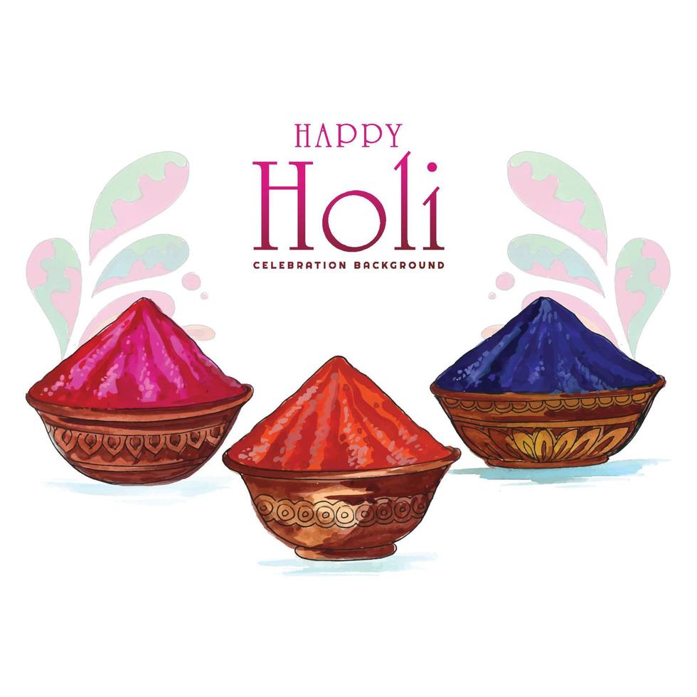 Indian holi traditional festival of colors card background vector