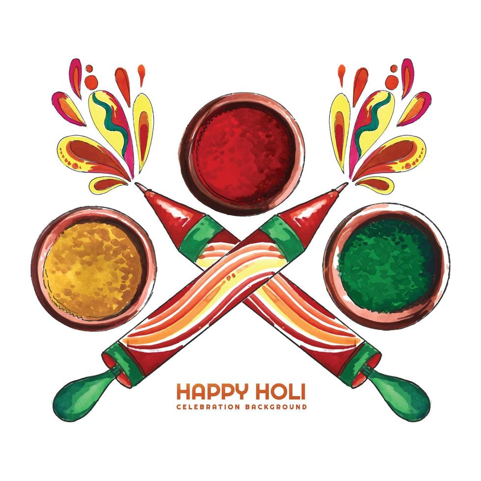 Beautiful Happy holi background card design vector