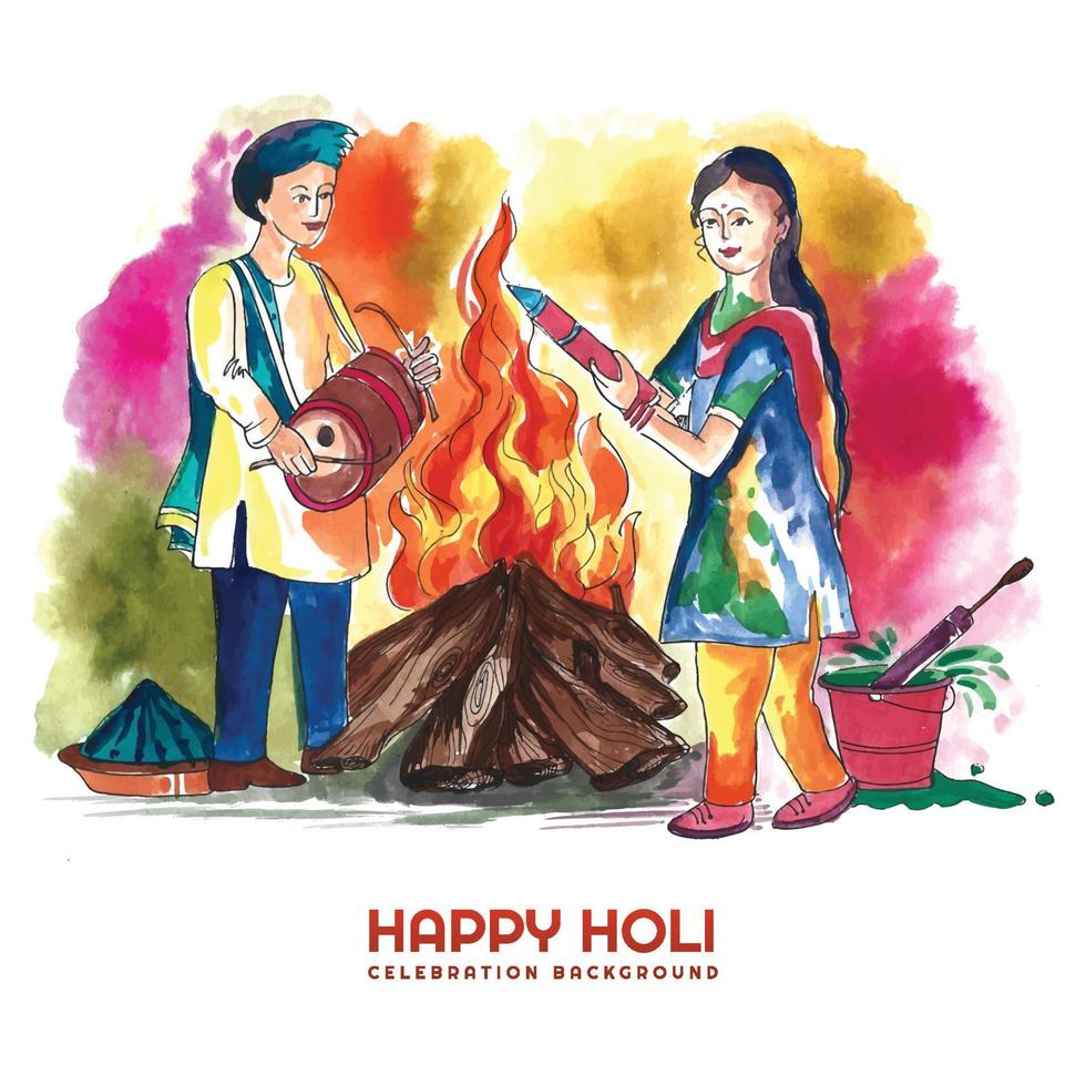 Holi celebration colorful for indian festival background vector