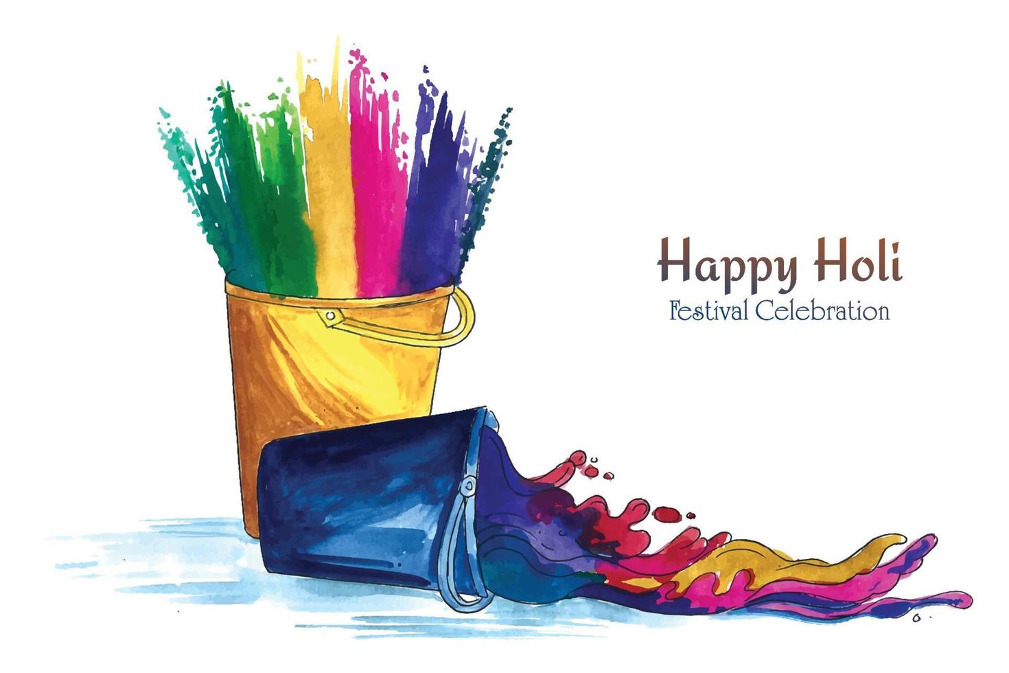 Happy holi festival of India celebration greetings card background vector